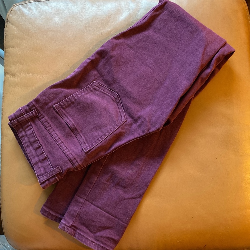 Burgundy Cotton On high waisted skinny jeans